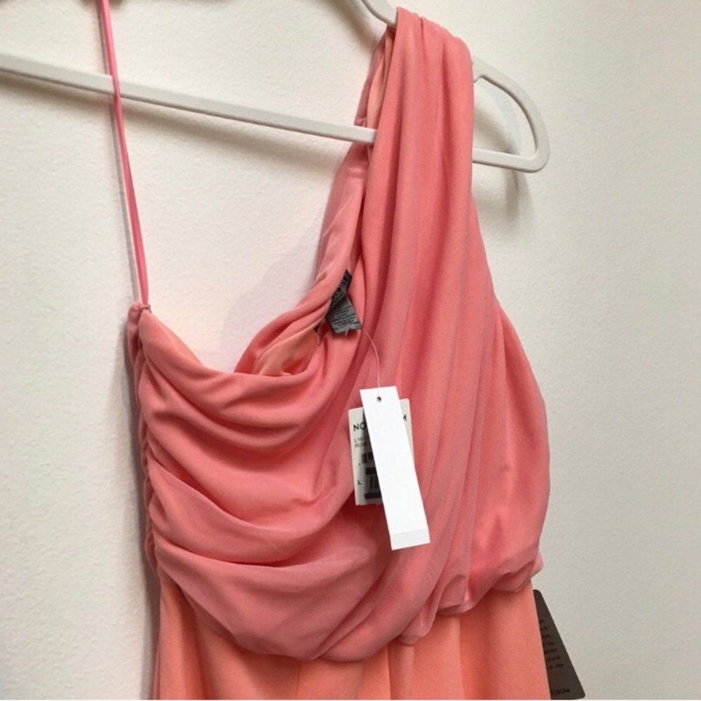 Love X Design One Shoulder Wide Leg Jumpsuit Large Coral Pink Spring Wedding - Picture 4 of 11